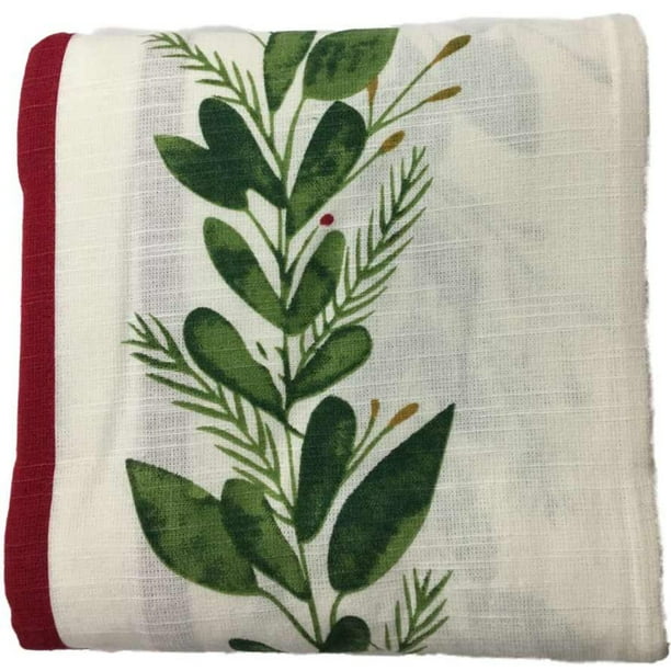 Threshold Mistletoe Berry Christmas Tablecloth Cotton Table Cloth 60x84 Ob Walmart Com Walmart Com