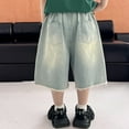 thumbnail image 5 of Kids Shorts Boys Boys Summer Shorts Boys' Fashionable And Versatile Letter Embroidered Casual Children's Denim Shorts (1 12 Years Old), 5 of 7