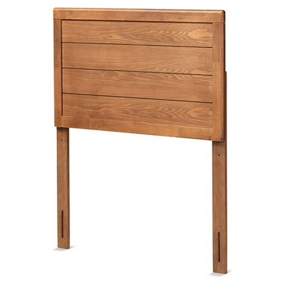 Seren Mid-Century Modern Walnut Brown Finished Wood Twin Size Headboard