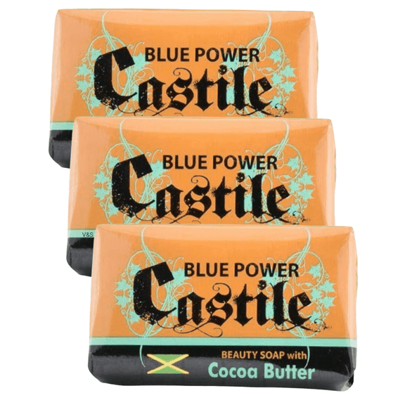 Castile Cocoa Butter Soap Bars – Hydrating Jamaican Beauty Cleanser, 3.9 oz Each, 3 Pack