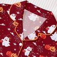 thumbnail image 4 of Likimi Kids Toddler Girls Halloween Pajamas Set Short Sleeve Hallowmas Ghost Print Lapel Button Down Pjs Tops With Shorts For Party Fashionable Homewear, 4 of 8