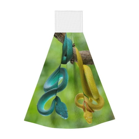 

Ocsxa Blue Viper And Yellow Viper Snake for Hand Towels Hand Wipes with Velcro Soft and Fast Absorbent Hanging Towels Reusable Cleaning Cloth for Kitchen/Bathroom/Laundryroom 14x18In