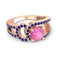 thumbnail image 3 of 2.50 Carat Round Cut Pink Sapphire & Blue Sapphire Gemstone Luxurious Bridal Ring for Ladies Solid 14K Rose Gold Size 4.5 by Diamond-Capitals, 3 of 8