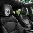 thumbnail image 5 of Lypsnake Ghost Face Headrest Covers, Spooky Horror Print Elastic Fabric Universal Fit Car Seat Protectors for Halloween Themed Automotive Interior Decoration, 5 of 7