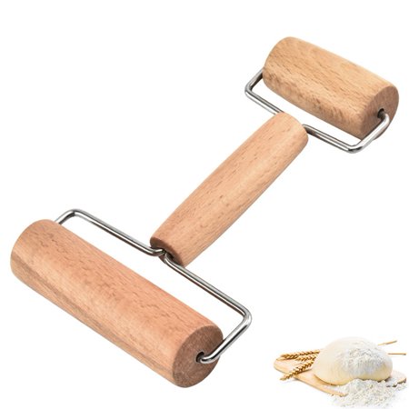 

Jiaroswwei Dual Ended Wooden Rolling Pin Flour Pastry Dough Roller Kitchen Baking Tool