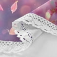 thumbnail image 3 of 60 Inch Round Tablecloth with White Lace Trim Fall Table Cover for Elegant Dining Decor Beautiful Pink Hummingbird, 3 of 8