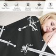 thumbnail image 3 of Orinice Swords Pattern Black and White Warm Lightweight Blanket Soft Fleece Blankets for All Seasons - Perfect Decor for Living Rooms, Sofa, Office - Multiple Sizes Available 60x80in, 3 of 6
