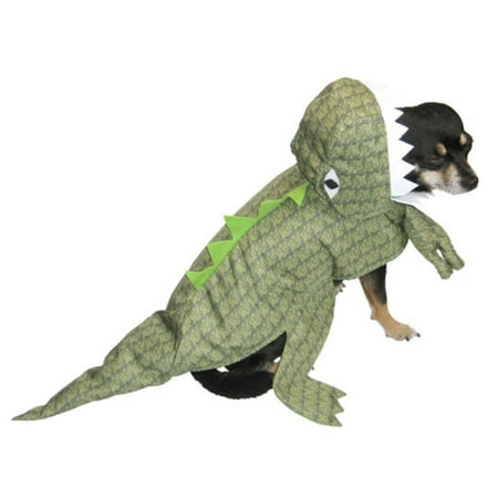 Dinosaur Dog Costume Plush Green T-Rex Pet Outfit