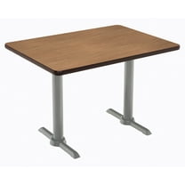 KFI Studios Mode 2.5' x 4' Dining Table, River Cherry, Silver T-Leg Base