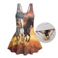 thumbnail image 6 of FUIALDOLG Little Girl One-piece Bathing Suit Black and White Horse Swimsuit with Skirt Age 3-14,Kids One-piece Bathing Suit Cute Sleeveless Tank Tops Swimsuit for Holiday Party Pool Parties 10-11Y, 6 of 7