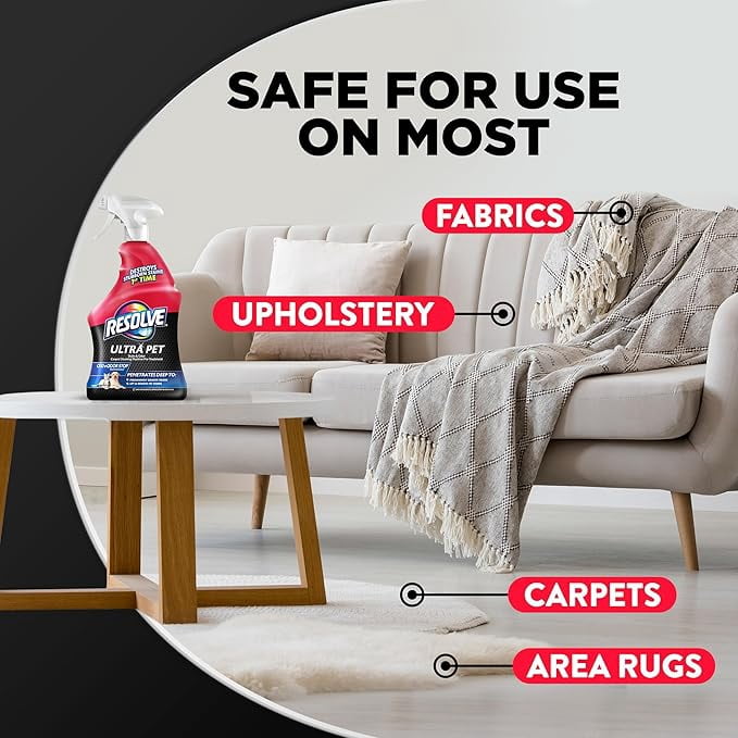 (4 pack) Resolve Ultra Pet Carpet Cleaner Spray for Removal of Pet Stains & Odors, 32 oz