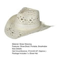 thumbnail image 4 of Toudaret  Straw Beach Cowboy Hat for Women Shapeable Brim Western Cowgirl Hat, 4 of 8