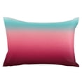 thumbnail image 2 of Teal Pimk Ombre Throw Pillow Cover, Pillowcase Protectors with Zipper, Breathable Decorative Lumbar Pillow Case Cover, Modern Geometric Striped Abstract Art Pillow Shams for Couch Sofa 16x24Inch, 2 of 8