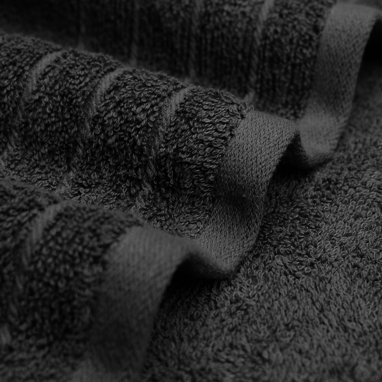 RIVERSIDE Bath Towel 4 Pack 30x60 Soft Cotton Quick Drying Large Towels for Bathroom - Black