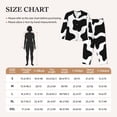 thumbnail image 6 of Kll Cow Print Black White Print Women'S Long Sleeve Pajamas With Pants Sleepwear Loungewear 2 Set-Large, 6 of 9