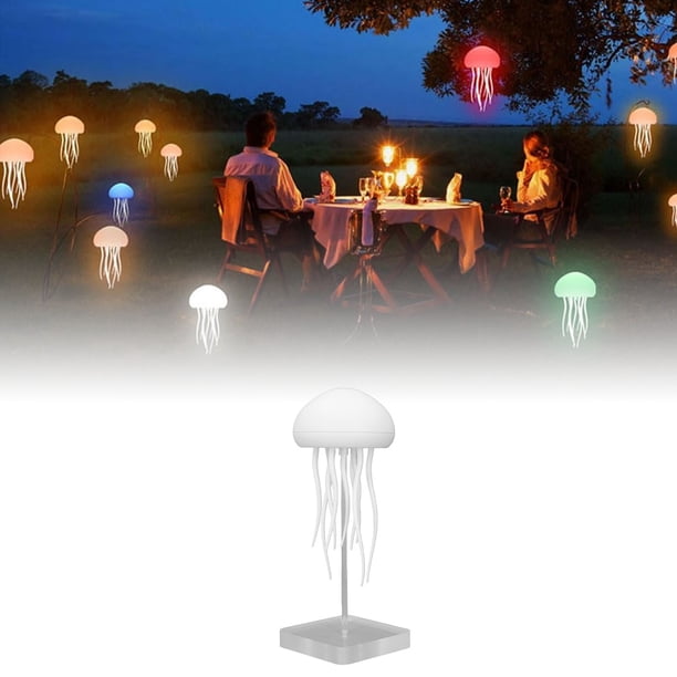 Lámpara De Mesa Recargable De Medusas, 9 Tentáculos Flexibles, Adorable Lámpara De Medusas, Control De Voz Para Dormitorio