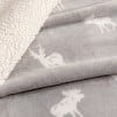 thumbnail image 4 of Great Bay Home Cozy Plush / Sherpa Reversible Throw Blanket, Twin, Grey Moose, 4 of 5
