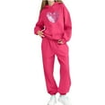 thumbnail image 5 of 2026 Valentines Day Red Sweatsuit Set Hoodies for Kids Cute Love Heart Graphic Hooded Sweatshirts & Jogger Pants Pullover Shirts with Pockets, Fashion Clothes, 5 of 6