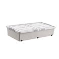 thumbnail image 4 of Caja de almacenamiento debajo de la cama con ruedas, gran capacidad, resistente, ahorra espacio, contenedor de almacenamiento debajo de la cama, organ 100CMX50CMX20CM, 4 of 9