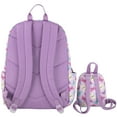 thumbnail image 3 of Jessica Simpson Women’s Designer Laptop Backpack with Side Pockets, Wallet | 2 Piece Backpack Change Purse Keychain Set for Women in Pastel Butterflies, 3 of 9