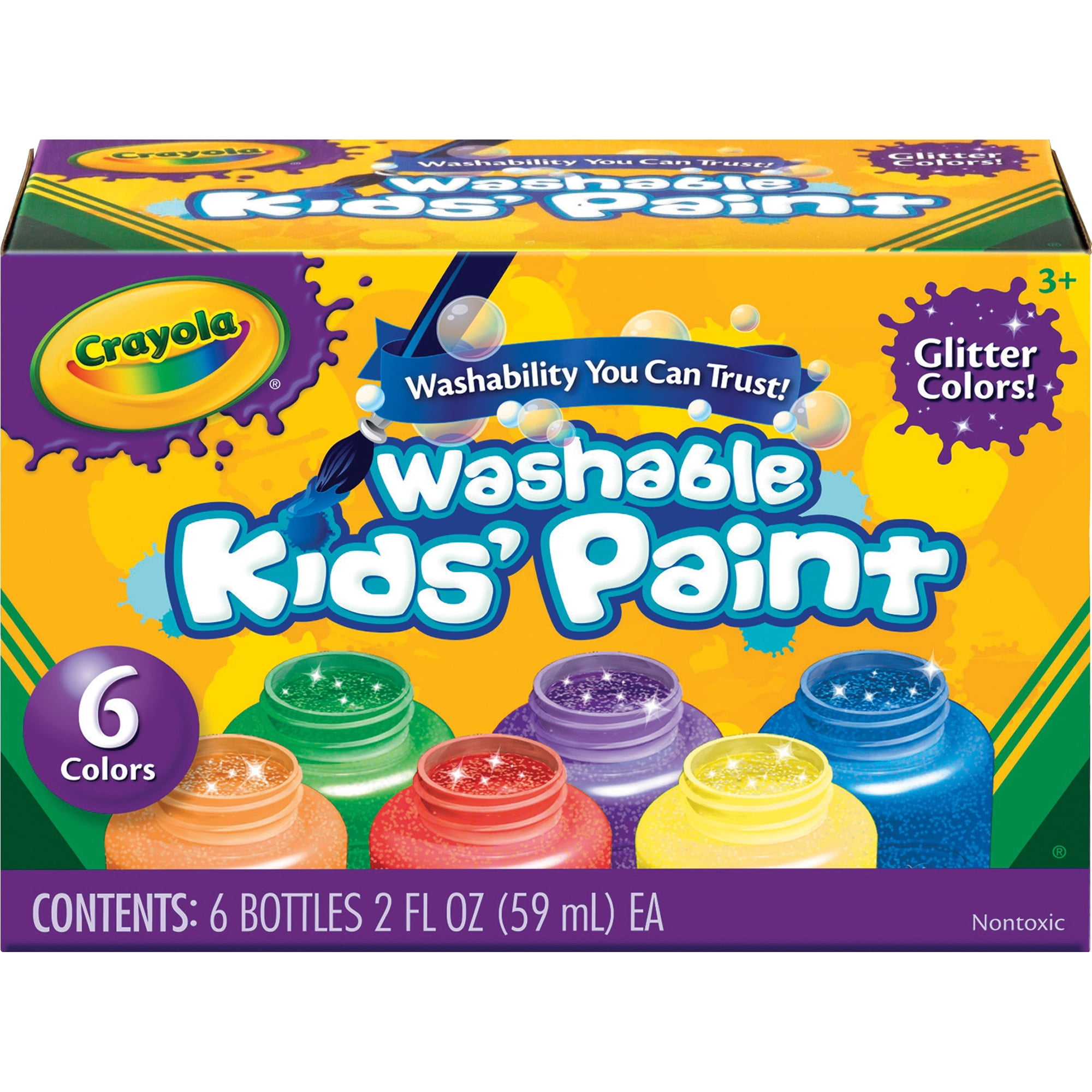 Crayola 54-2400 Washable Paint 6-Color Glitter Set