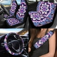 thumbnail image 2 of Uorisanigo Purple Mandala 10 Pack Automobile Seat Cover Sets with Car Seat Belt Cover Cars Water Cup Coaster Auto Steering Wheel Cover Chapstick Holder Elastic Soft Auto Interior Fit Car SUV, 2 of 7