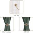 thumbnail image 3 of Juego de 2 alzapaños magnéticos para cortinas con hebillas, alzapaños magnéticos anchos con diseño de girasoles y trenzas de lino, accesorio decorativo para el hogar, 3 of 5