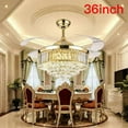 thumbnail image 3 of EAYSG Crystal 36” Gold Modern LED Ceiling Fan with Remote Control and Light Kit, 3 of 5