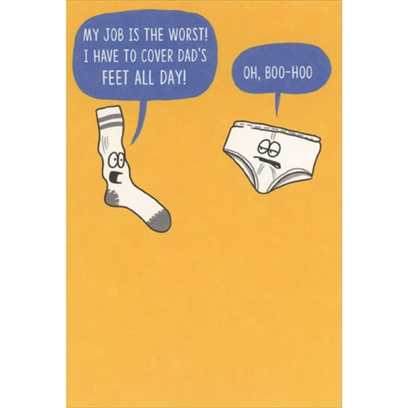 Recycled Paper Greetings My Job is the Worst: Sock and Underwear Funny / Humorous Father's Day Card