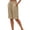 *Khaki, variant on VBVC Women's Cotton-Linen Drawstring Bermuda Shorts , Summer Knee Length Shorts For Women,Ladies' Button Side Slit Beach Shorts with Pockets,Army Green,S-2XL