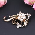 thumbnail image 3 of SmartBy Elegant Wedding Party Women Peacock Faux Pearl Rhinestone Inlaid Brooch Pin, 3 of 7