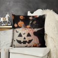 thumbnail image 5 of Cat Pumpkin Halloween Linen toss pillowcase Decoration pillowcase Gift preferred 20x20" Cushion cover 1 set Sofa pillowcase Sofa bedroom living room car, 5 of 5