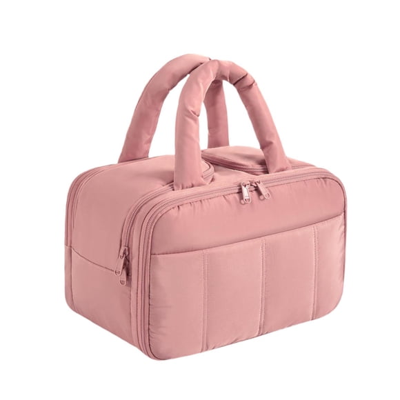 Bolsa de artículos de tocador Bolsa de cosméticos Bolsa de artículos de tocador Estuche organizador de maquillaje para uso diario Senderismo Viajes de Rosa