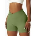 thumbnail image 4 of Sociala Women's Workout Gym Shorts Booty V Cross Yoga Biker Shorts, 4 of 6