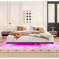 thumbnail image 3 of King Size Floating Bed Frames with LED Lights, Metal Platform Bed, 3 of 4