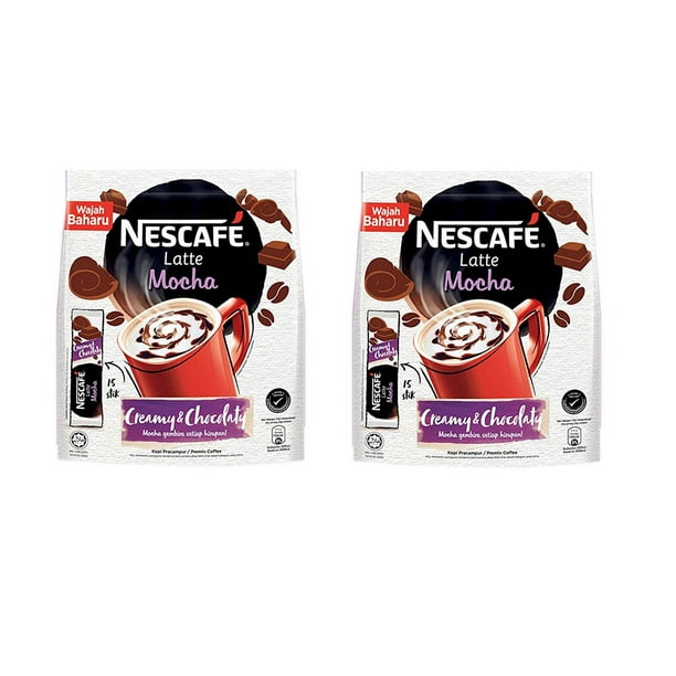2 Packs Nescafe 3 in 1 MOCHA Coffee Latte Instant Coffee Packets