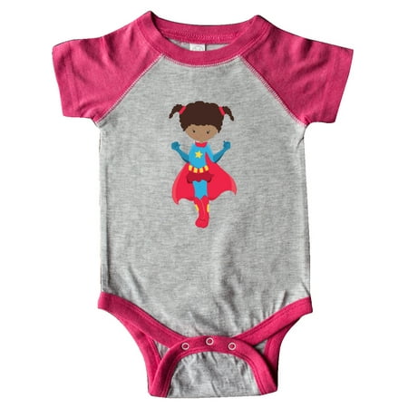 

Inktastic African American Girl Superhero Girl Red Cape Gift Baby Girl Bodysuit