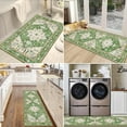 thumbnail image 6 of Boho Washable Kitchen Rugs Sets of 3, Non Slip Kitchen Mats for Floor with Rubber Backing, Waterproof & Stain Resistant Thick Carpet Runner Throw Rug for Kitchen, Laundry Room, Hallway, Green, 6 of 6