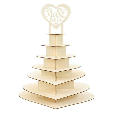 

NUOLUX 1Pc Wooden DIY Home Decoration Piece Heart-designed Chocolate Display Rack