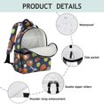 thumbnail image 4 of Football and Tennisball Navy Pattern Cute School Backpack Bag for School with Padded Back and Adjustable Shoulder Straps 15.25"x11.5"x5.25", 4 of 5