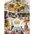 thumbnail image 6 of Sunflower Plaid Tablecloth Square Table Cloth 54x54,Waterproof Outdoor Table Cloth Covers Decorative Table Protector,Black White Checkered Yellow Floral Washable Table Cover for Kitchen Dinning Party, 6 of 8
