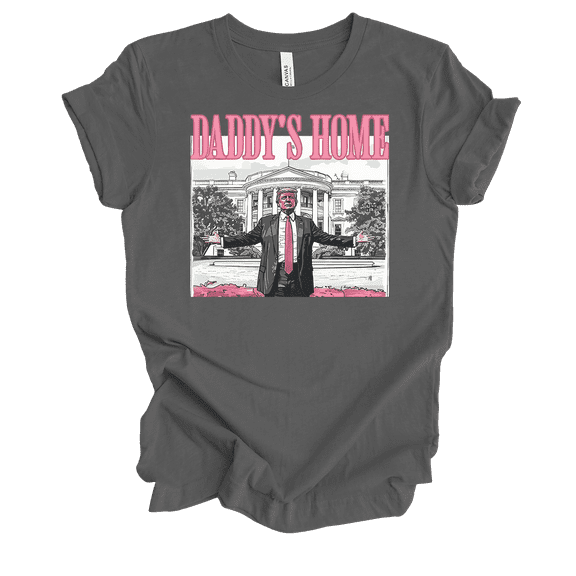 Trenz Shirt Company Womens Funny Pink Trump Daddy's Home! Short Sleeve T-Shirt-Asphalt-XX-Large