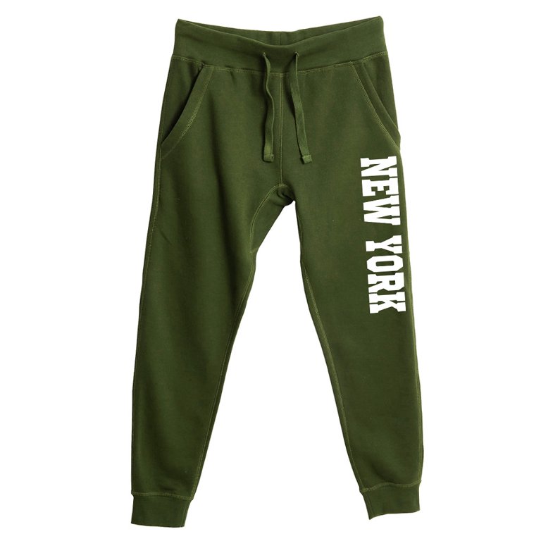 Men's New York State V702 Military Green Fleece Jogger Sweatpants Large 