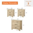 thumbnail image 4 of WAMPAT Farmhouse 3-Piece Bedroom Set,Wood 3 Drawer Dresser and Nightstand Set of 2 with Charging Station,Rustic Retro Bedroom Furniture Set for Bedroom,Living Room,Oak, 4 of 8