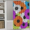 thumbnail image 3 of Colorful Vibrant Flower Pattern Design Shower Curtain , Enchanted Forest Scenic Bathroom Decor Sets, Waterproof Fabric with Hooks, 3 of 7