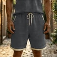 thumbnail image 4 of DayScoop Men's Casual Shorts Summer Shorts Fashion Linen Elastic Waist Drawstring Beach Pockets Breathable Short Pants, 4 of 6