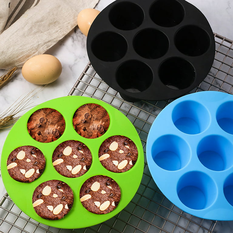Asdomo Muffin Baking Pan,7 Cup Air Fryer Cupcake Cups Mold,Tin Tray Baking  Mould 