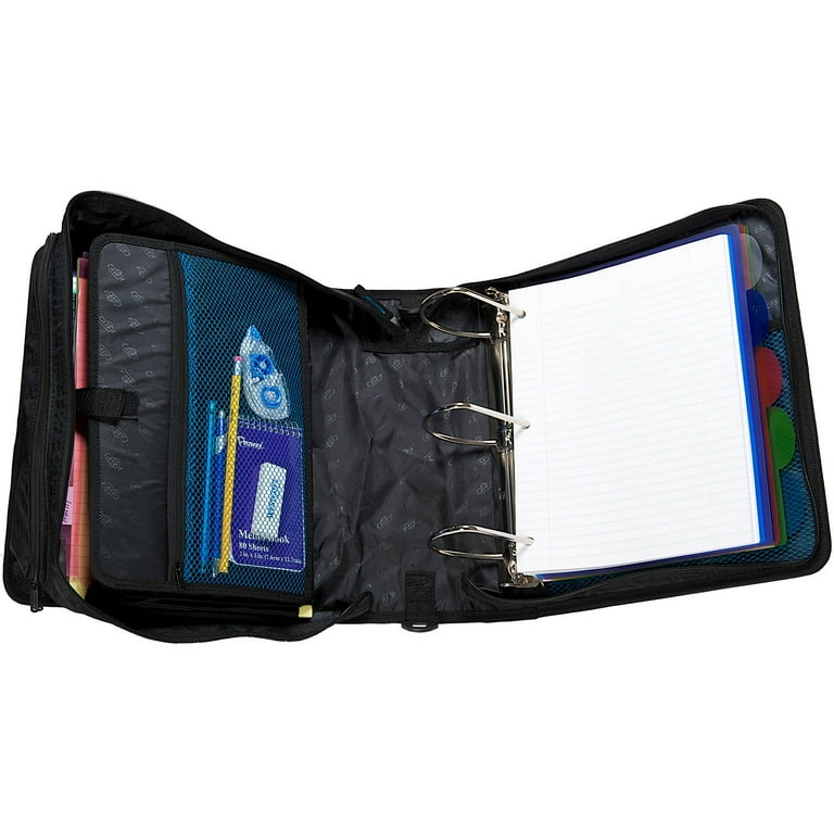 Case•It Large 4-Inch D-Ring Zipper Binder with Strap, King Sized