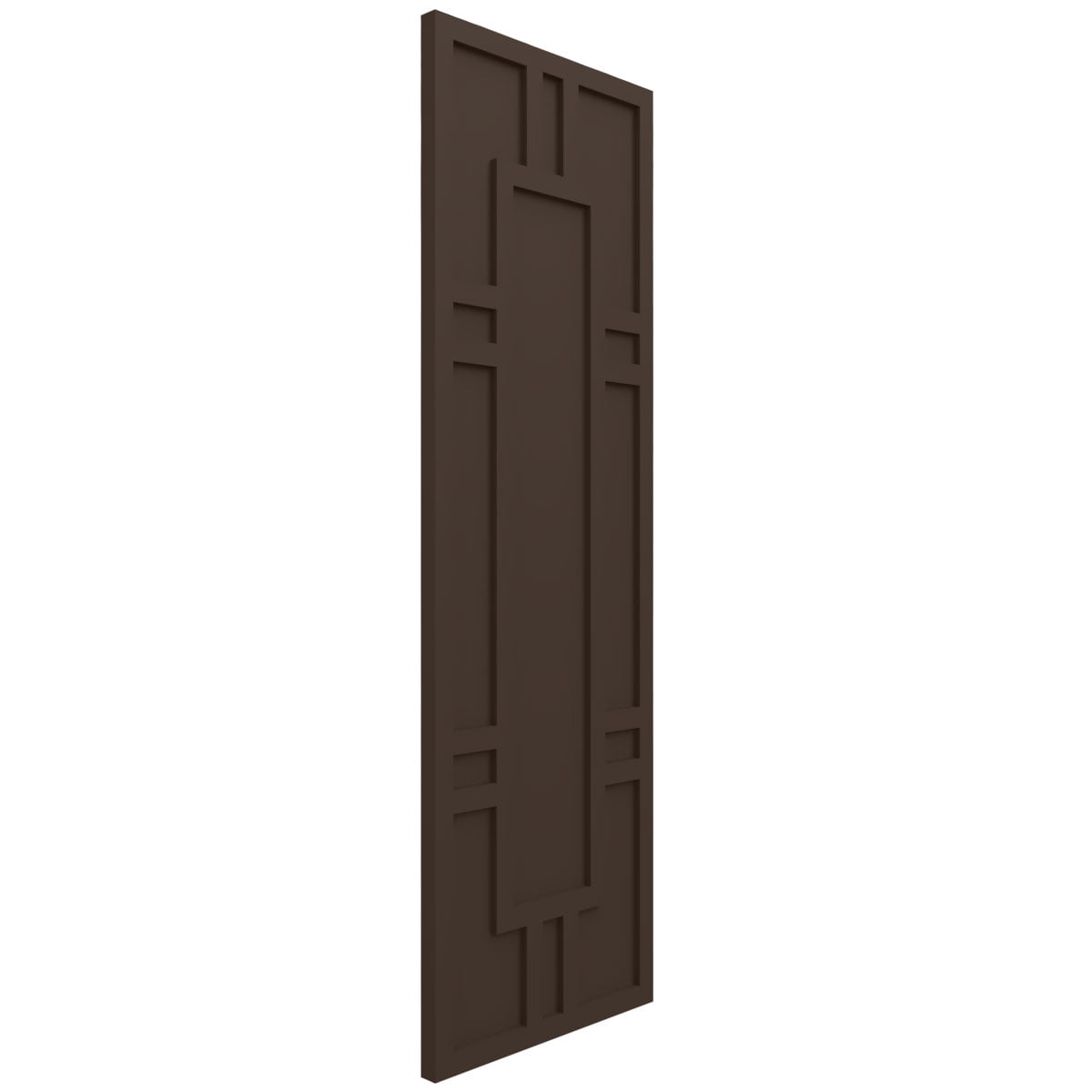 Ekena Millwork 18"W x 30"H True Fit PVC Hastings Fixed Mount Shutters, Raisin Brown (Per Pair - Hardware Not Included)