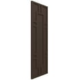 thumbnail image 2 of Ekena Millwork 12"W x 52"H True Fit PVC Hastings Fixed Mount Shutters, Raisin Brown (Per Pair - Hardware Not Included), 2 of 9